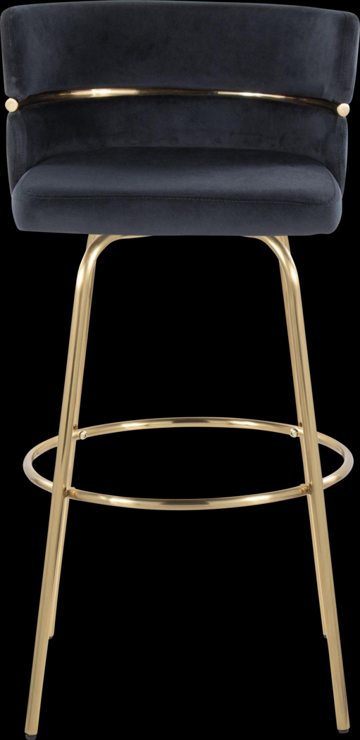 Percivale III Black Swivel Barstool, Set of 2 - Thumbnail - Image 4
