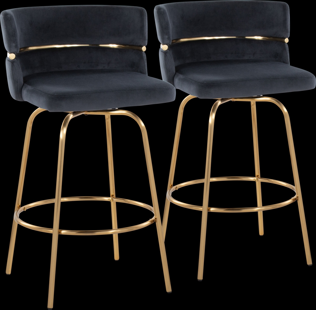 Percivale III Black Swivel Counter Height Stool, Set of 2 - Thumbnail - Image 1