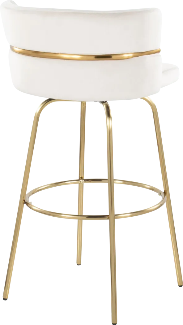 Percivale III Cream Swivel Barstool, Set of 2 - Thumbnail - Image 2