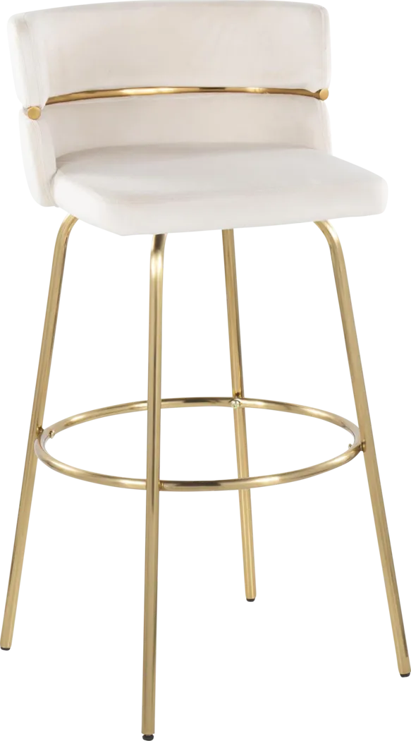 Percivale III Cream Swivel Barstool, Set of 2 - Thumbnail - Image 3