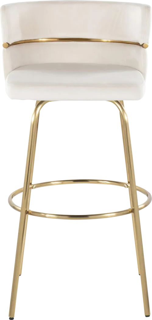 Percivale III Cream Swivel Barstool, Set of 2 - Thumbnail - Image 4