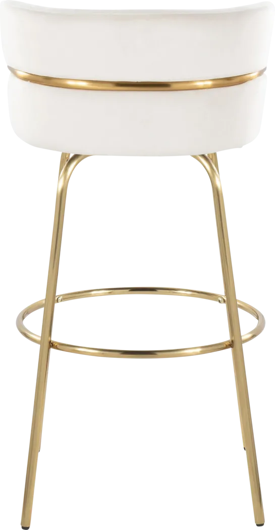 Percivale III Cream Swivel Barstool, Set of 2 - Thumbnail - Image 5