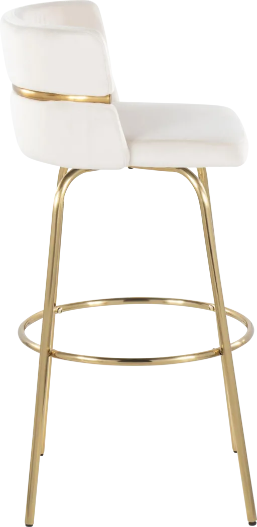 Percivale III Cream Swivel Barstool, Set of 2 - Thumbnail - Image 6