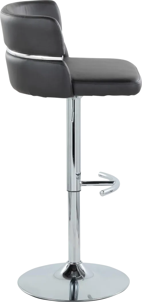 Percivale IV Black Adjustable Barstool, Set of 2 - Thumbnail - Image 4