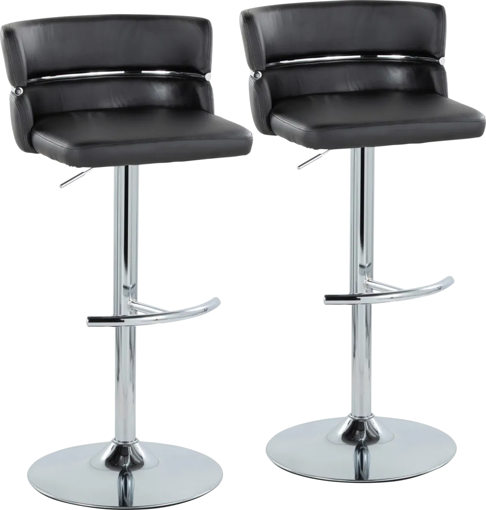 Percivale IV Black Adjustable Barstool, Set of 2 - Thumbnail - Image 1
