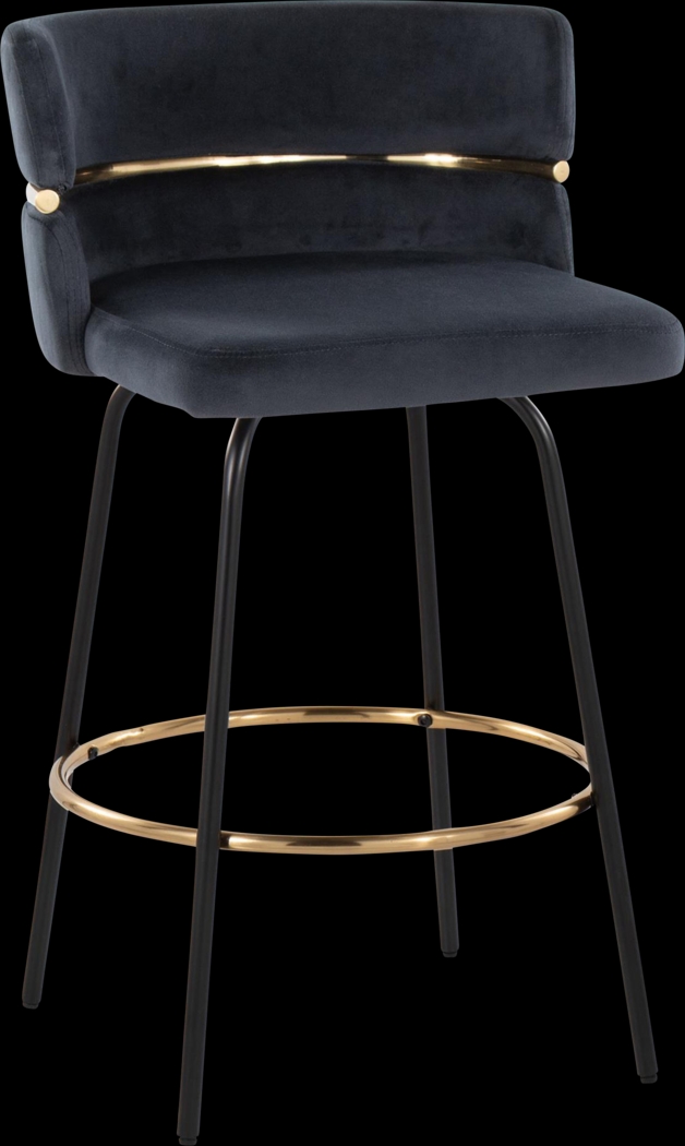 Percivale V Black Swivel Barstool, Set of 2 - Thumbnail - Image 6