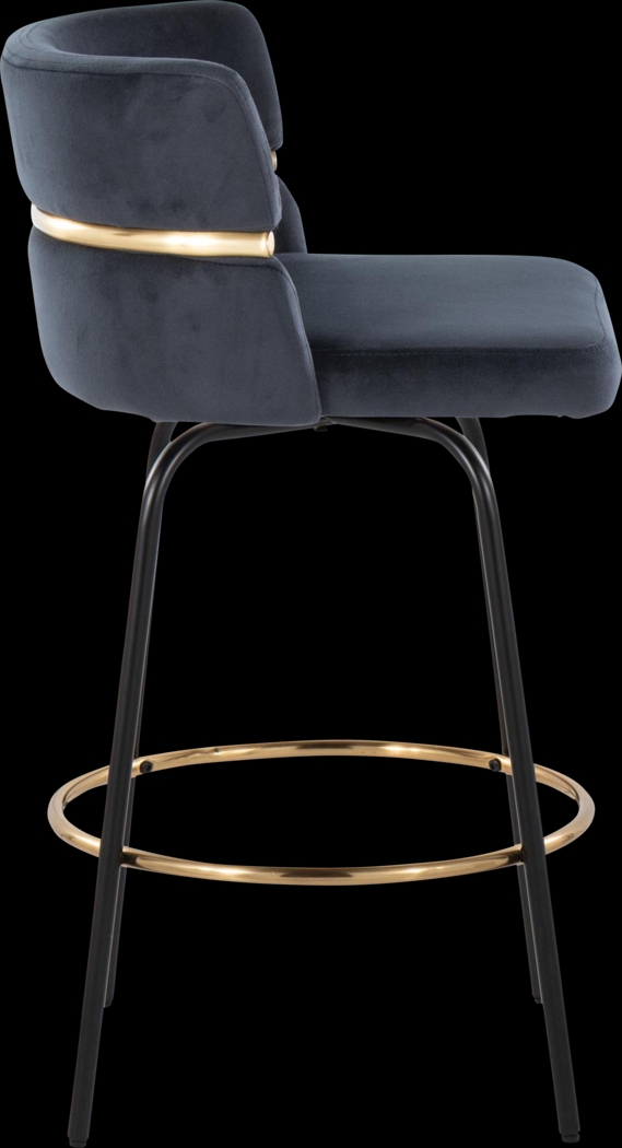 Percivale V Black Swivel Barstool, Set of 2 - Thumbnail - Image 7