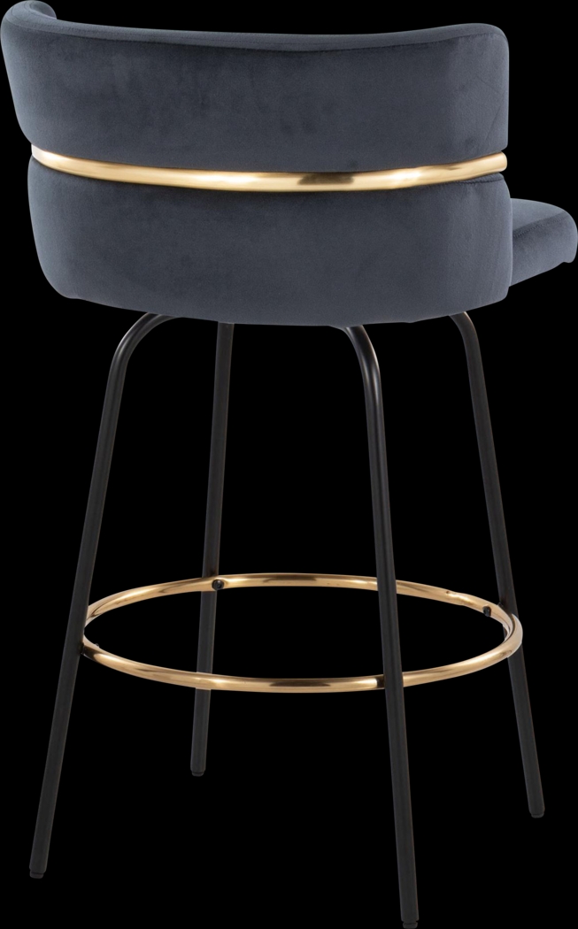 Percivale V Black Swivel Barstool, Set of 2 - Thumbnail - Image 8