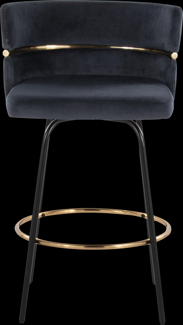 Percivale V Black Swivel Barstool, Set of 2 - Thumbnail - Image 10