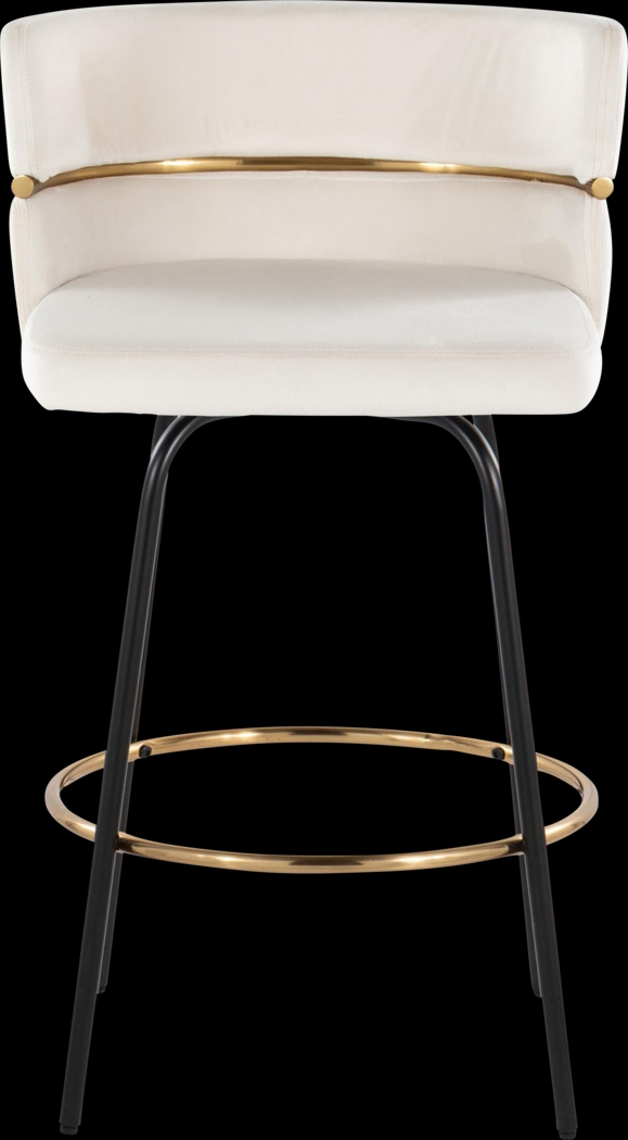 Percivale V Cream Swivel Barstool, Set of 2 - Thumbnail - Image 11