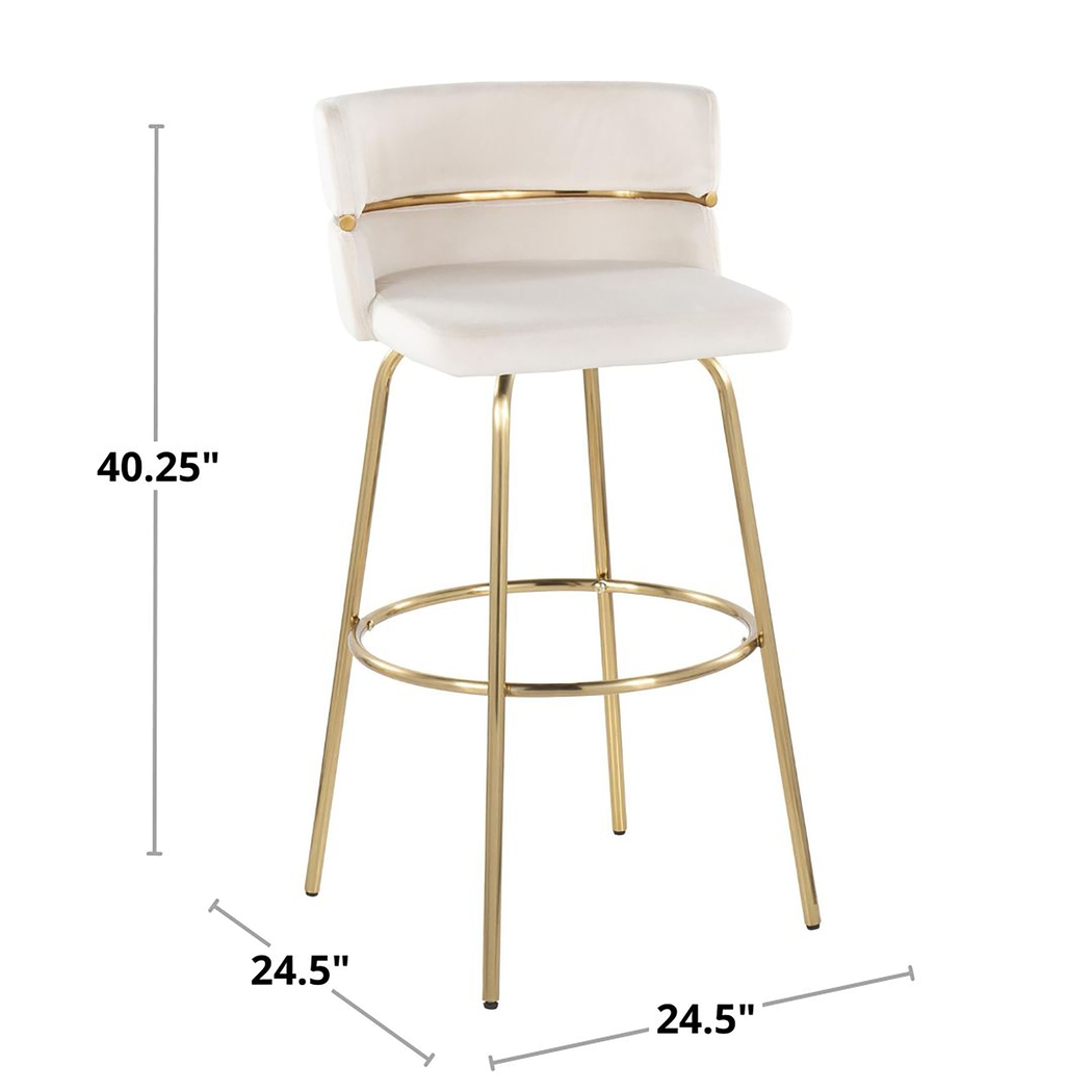 Percivale V Cream Swivel Barstool, Set of 2 - Thumbnail - Image 12
