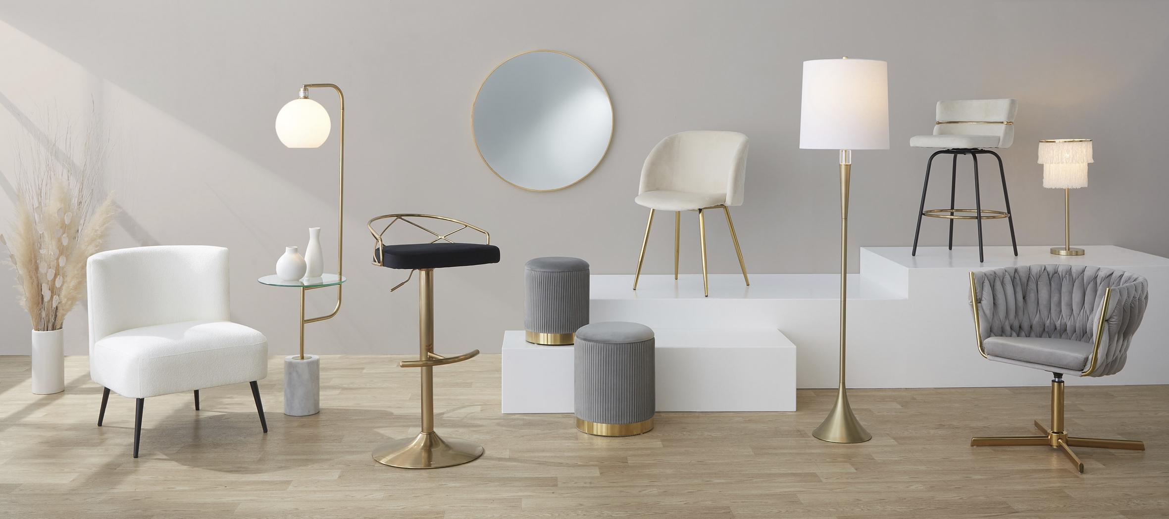 Percivale V Cream Swivel Barstool, Set of 2 - Thumbnail - Image 6