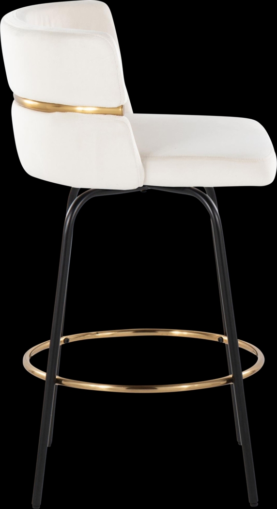 Percivale V Cream Swivel Barstool, Set of 2 - Thumbnail - Image 8