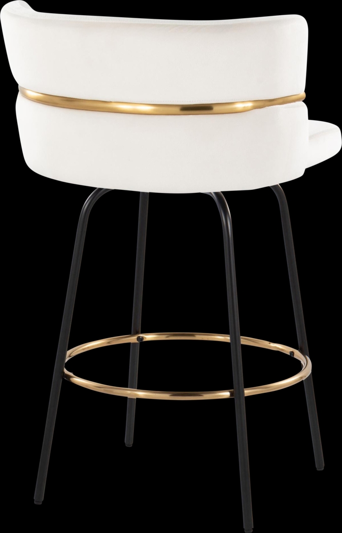 Percivale V Cream Swivel Barstool, Set of 2 - Thumbnail - Image 9