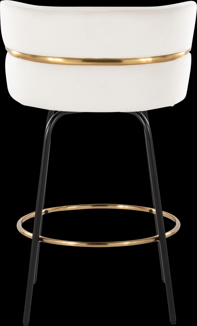 Percivale V Cream Swivel Barstool, Set of 2 - Thumbnail - Image 10