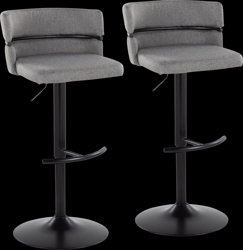 Percivale V Gray Adjustable Barstool, Set of 2 - Thumbnail - Image 1