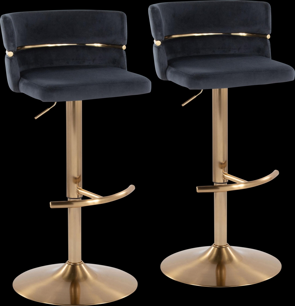 Percivale VI Black Adjustable Barstool, Set of 2 - Thumbnail - Image 1