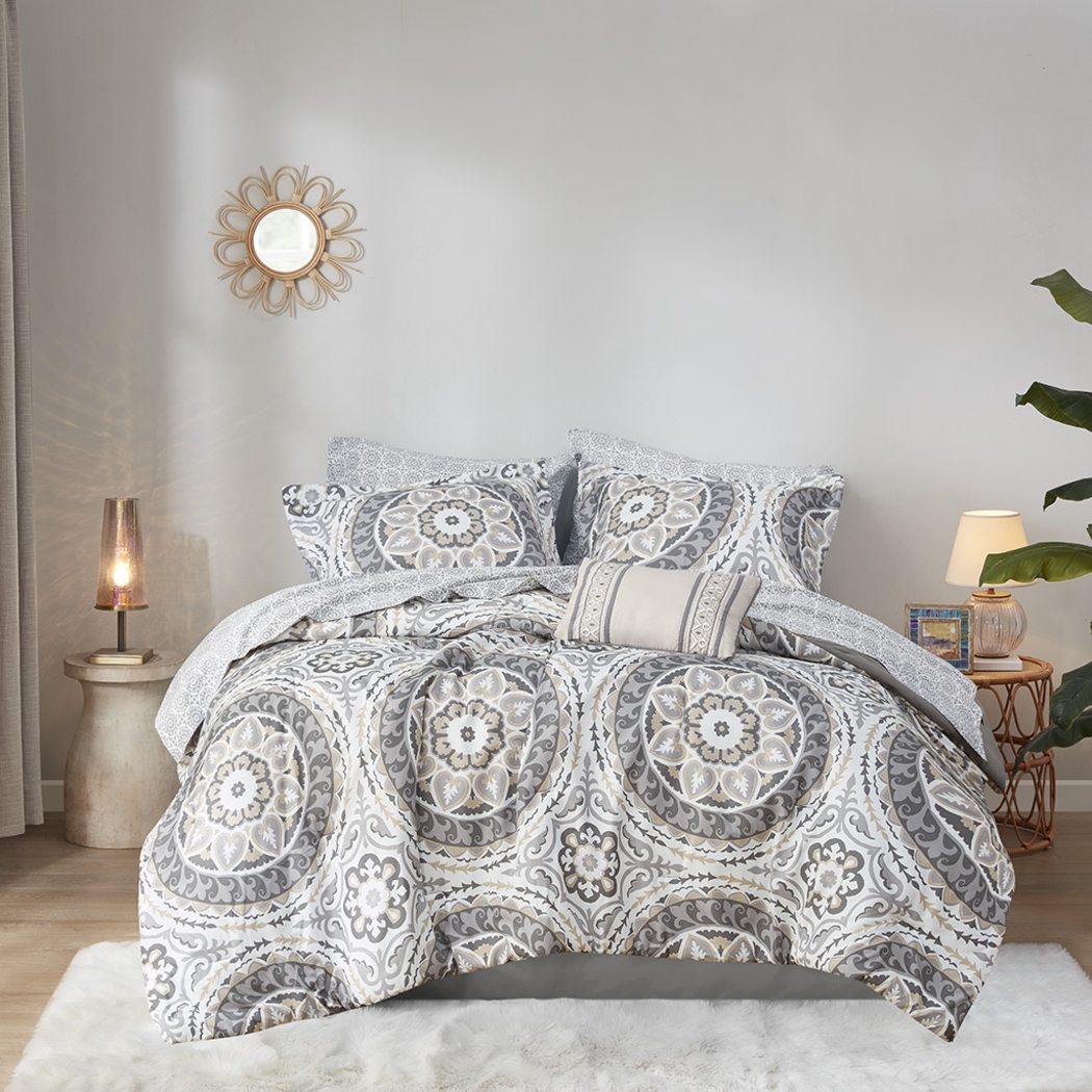 Periston Taupe 9 Pc California King Comforter Set - Thumbnail - Image 18