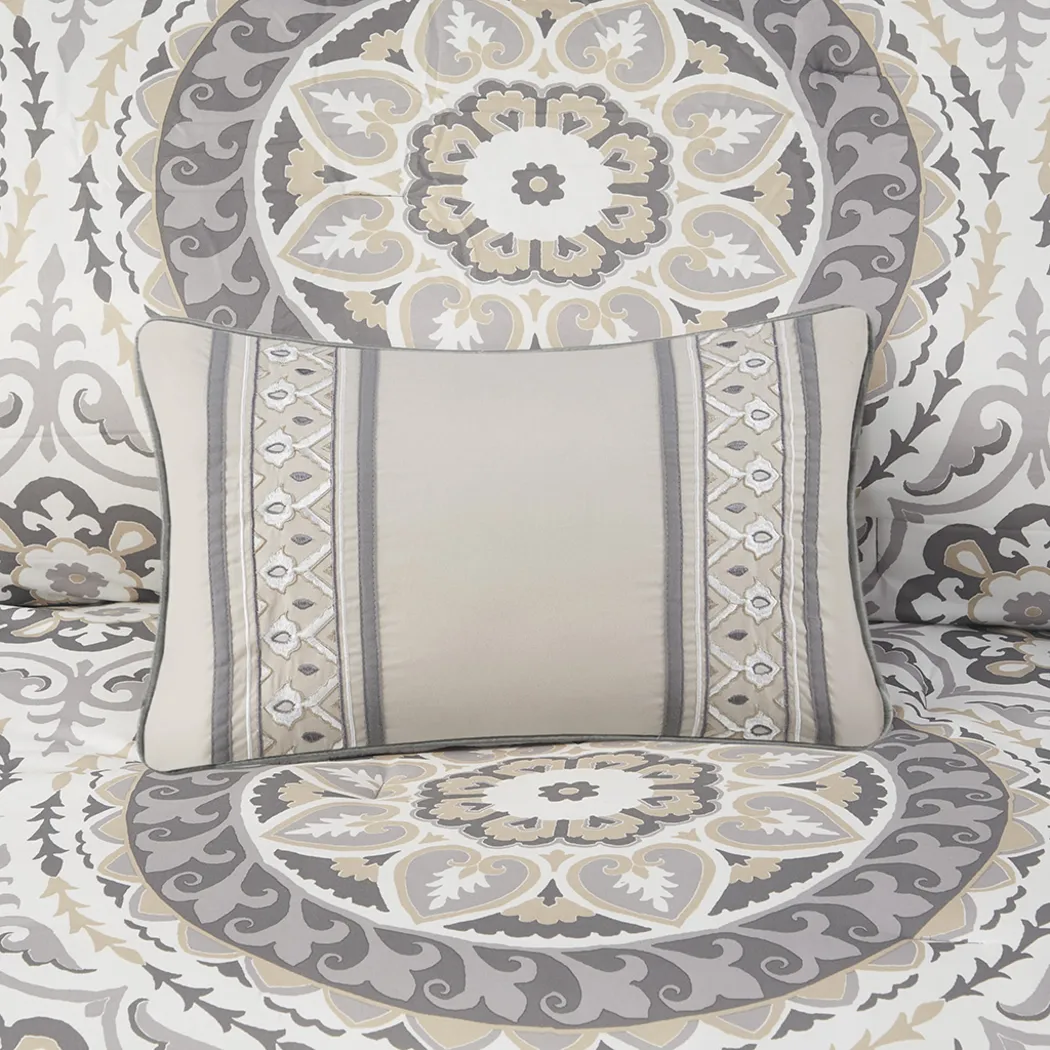 Periston Taupe 9 Pc Queen Comforter Set - Thumbnail - Image 14