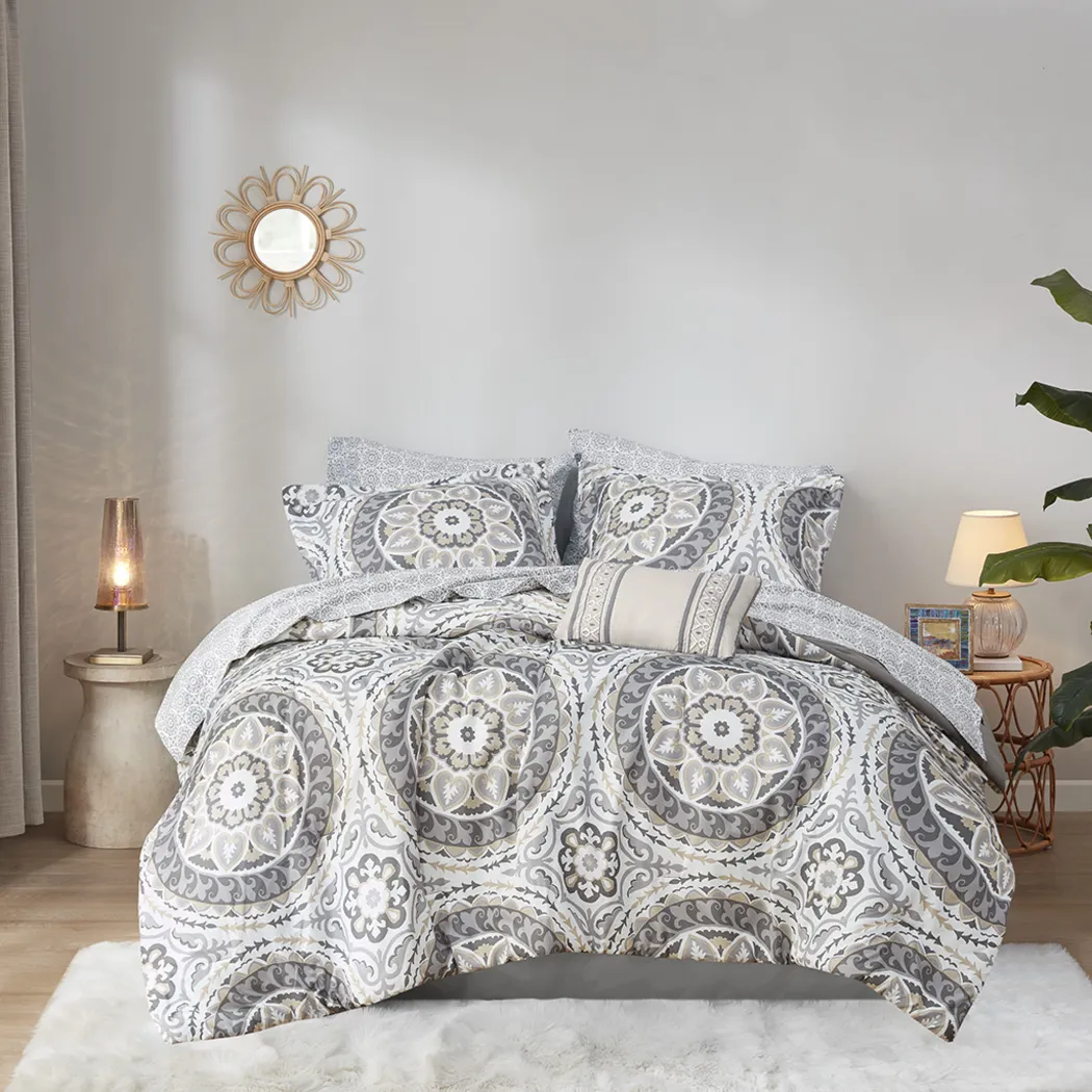 Periston Taupe 9 Pc Queen Comforter Set - Thumbnail - Image 18