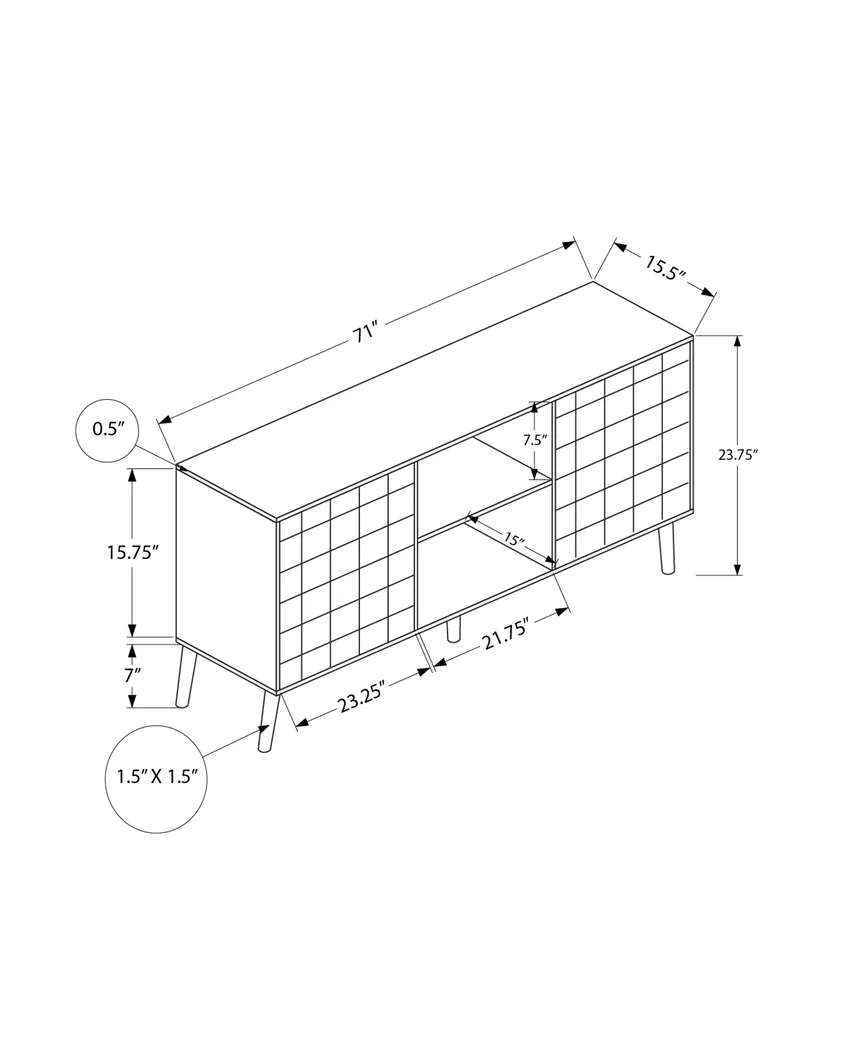 Peritsa Brown 71 in. Console - Thumbnail - Image 3