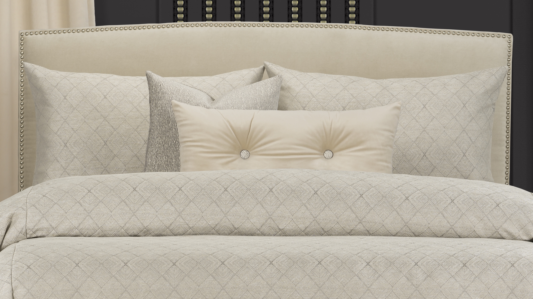 Perlow Silver 6pc Queen Duvet Cover Set - Thumbnail - Image 1