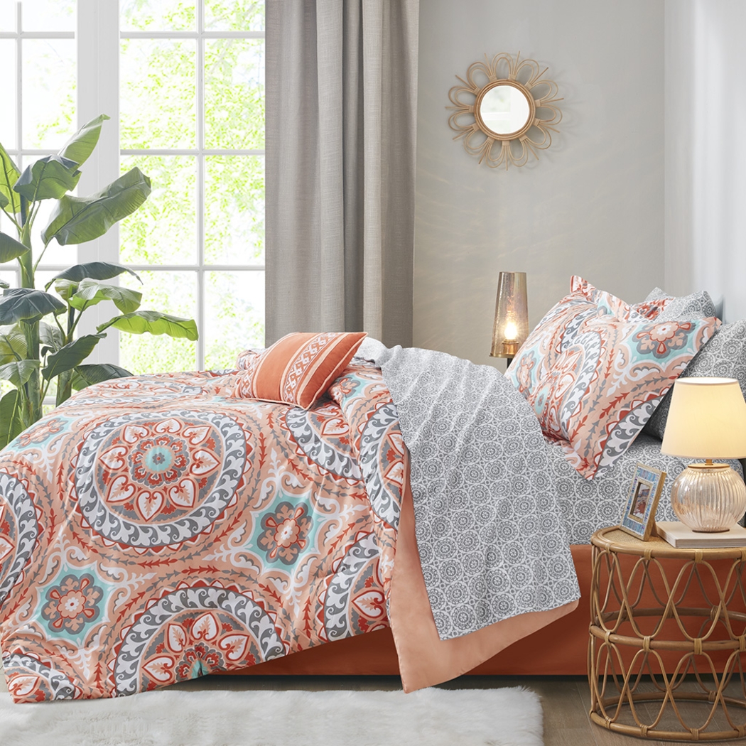 Perrault Coral Twin Comforter Set - Thumbnail - Image 20
