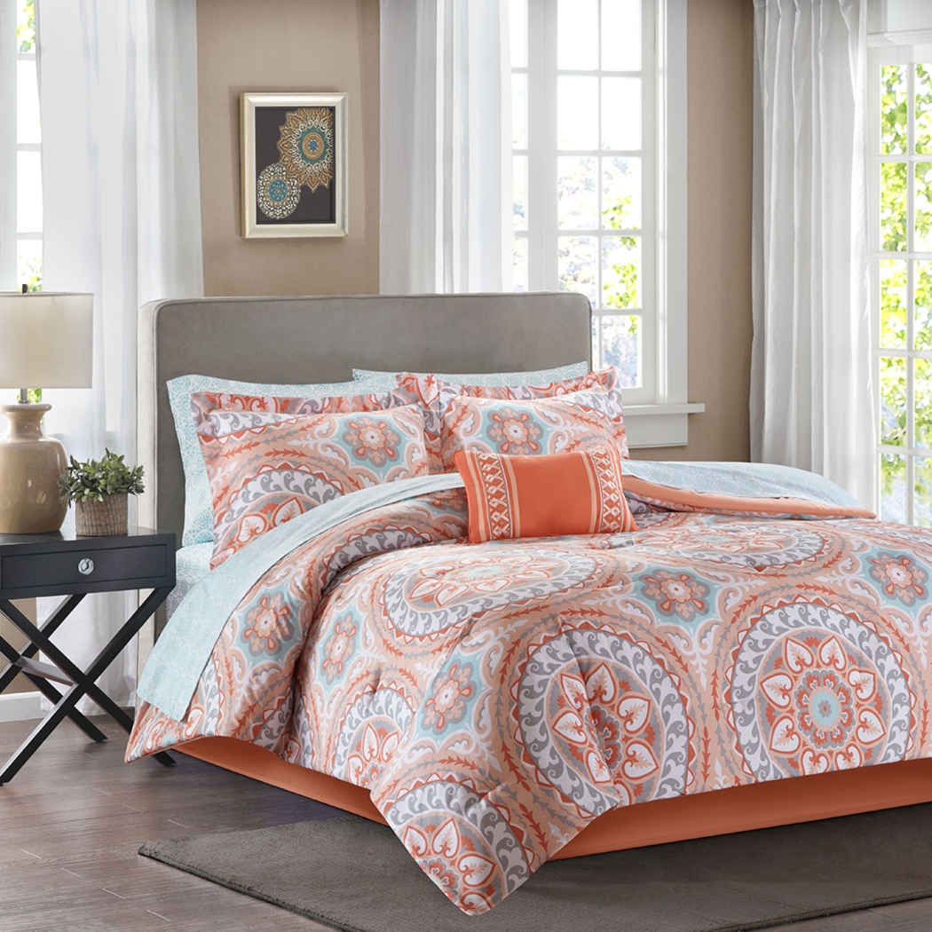 Perrault Coral Twin Comforter Set - Thumbnail - Image 21