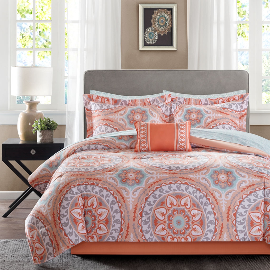 Perrault Coral 9 Pc Full Comforter Set - Thumbnail - Image 17