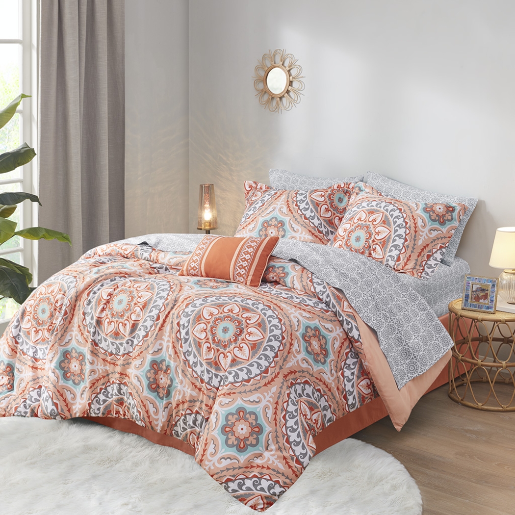 Perrault Coral 9 Pc King Comforter Set - Thumbnail - Image 1