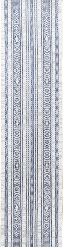 Perris Dark Blue 2'7 x 10' Indoor/Outdoor Rug - Thumbnail - Image 1