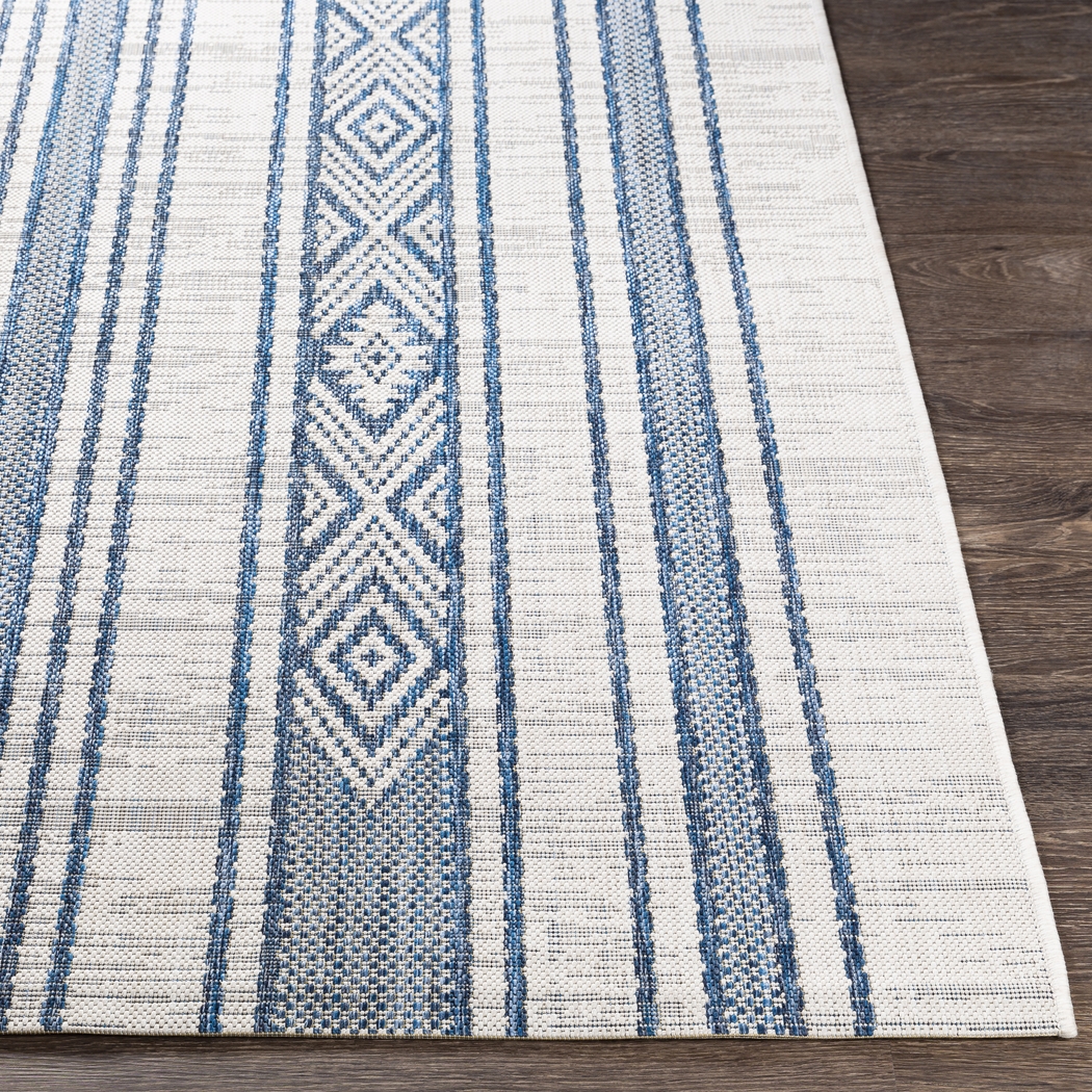 Perris Dark Blue 7'10 x 10'2 Indoor/Outdoor Rug - Thumbnail - Image 5