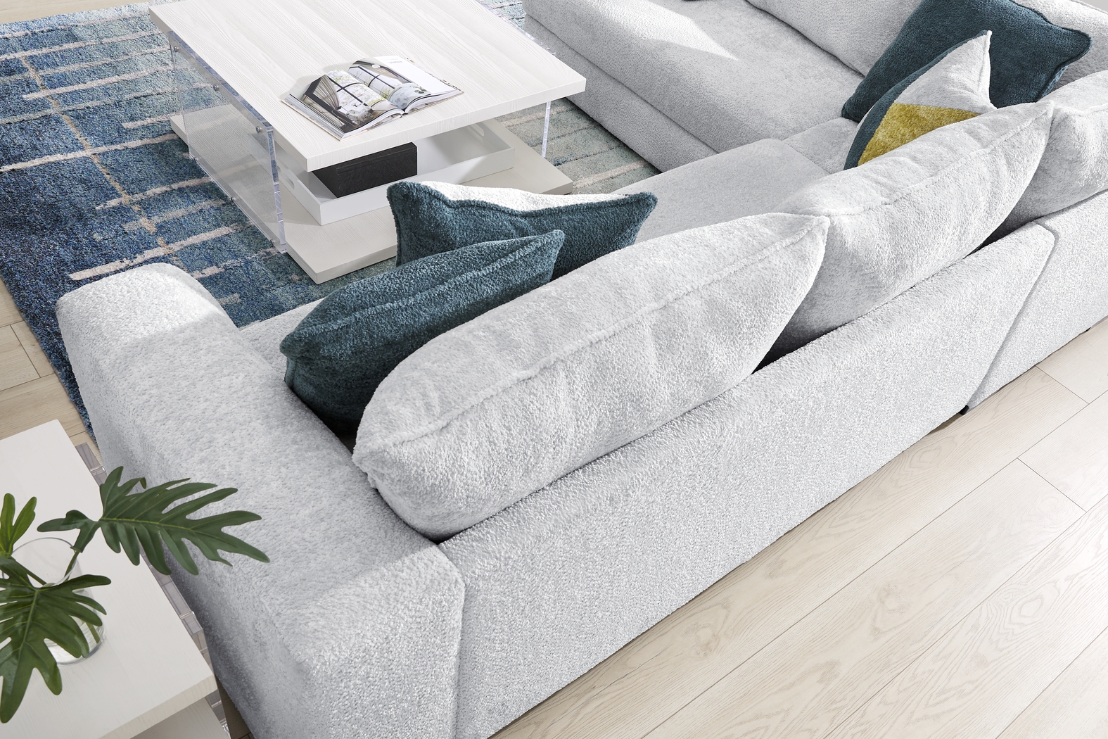 Perry Gray 5 Pc Sectional Living Room - Thumbnail - Image 3