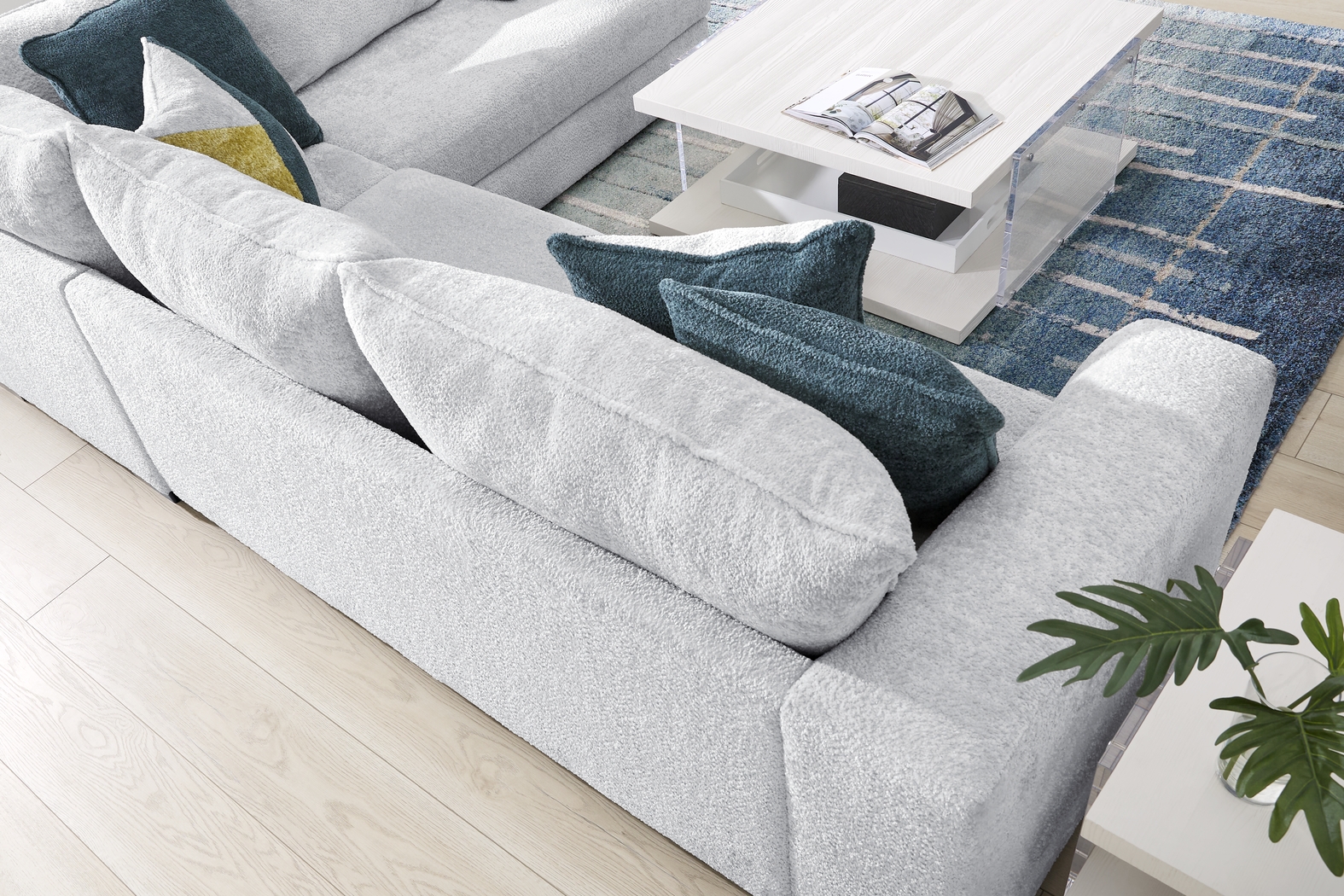 Perry Gray 3 Pc Sectional Living Room - Thumbnail - Image 3