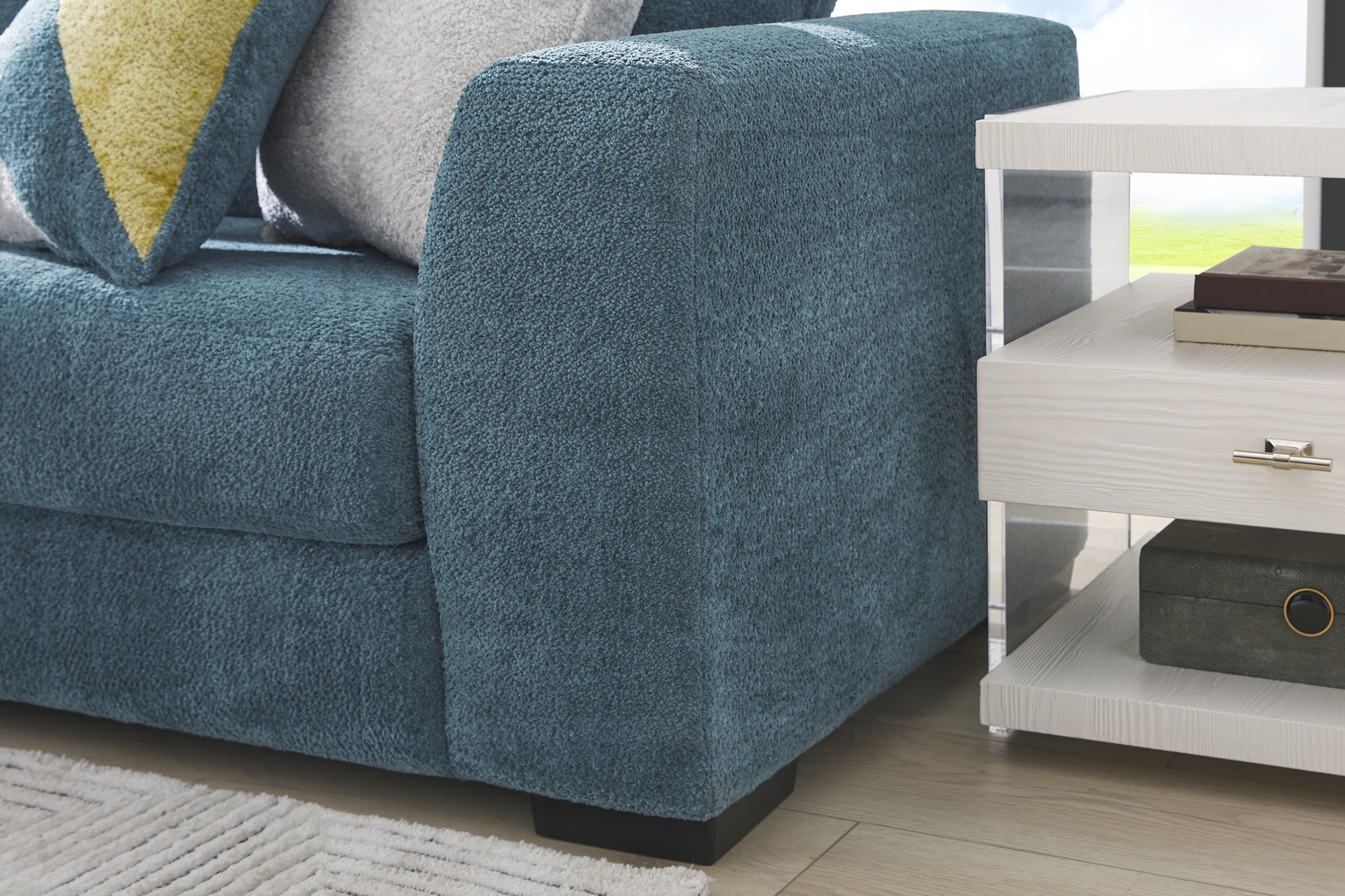 Perry Teal 2 Pc Sectional - Thumbnail - Image 4