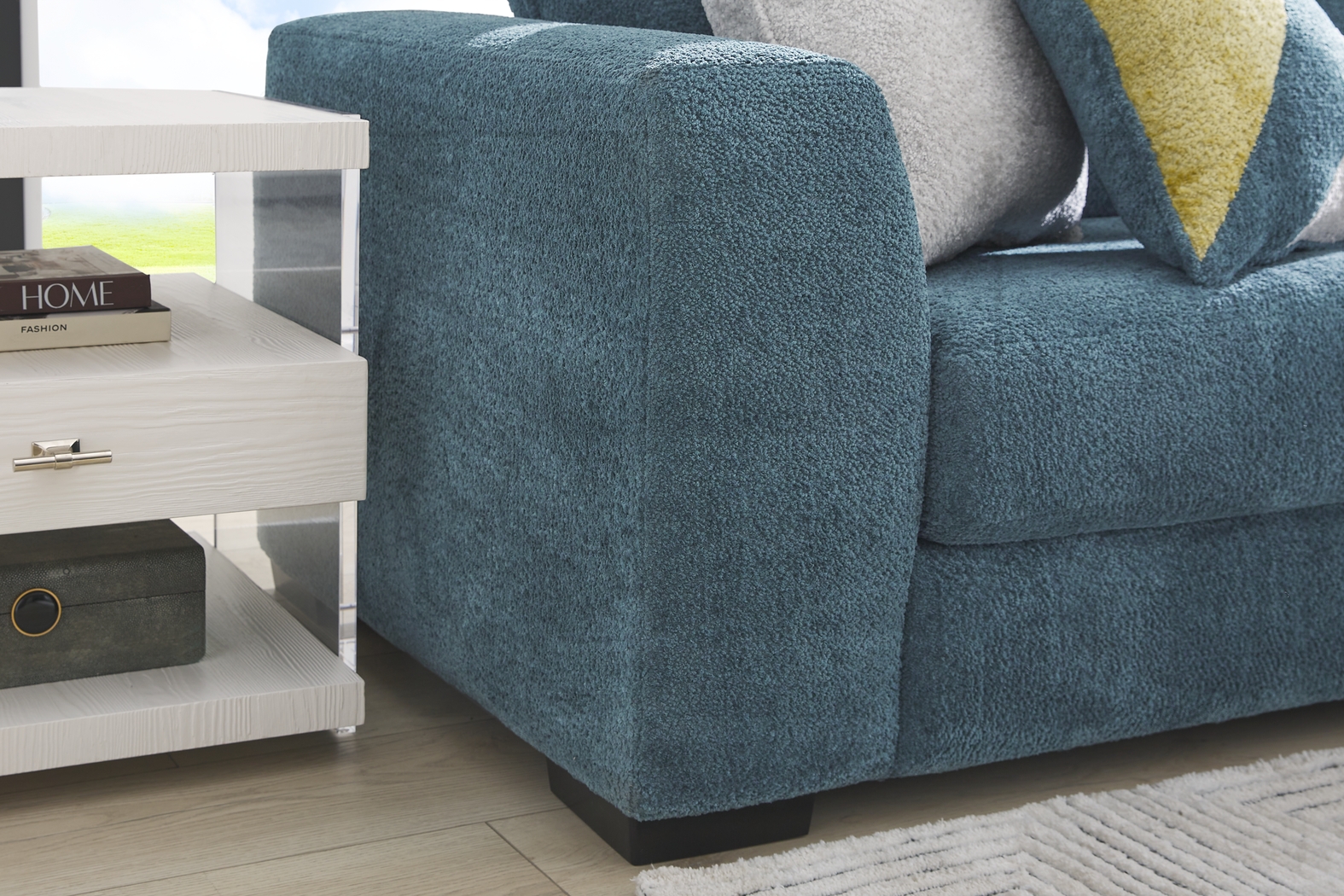 Perry Teal 5 Pc Sectional Living Room - Thumbnail - Image 4