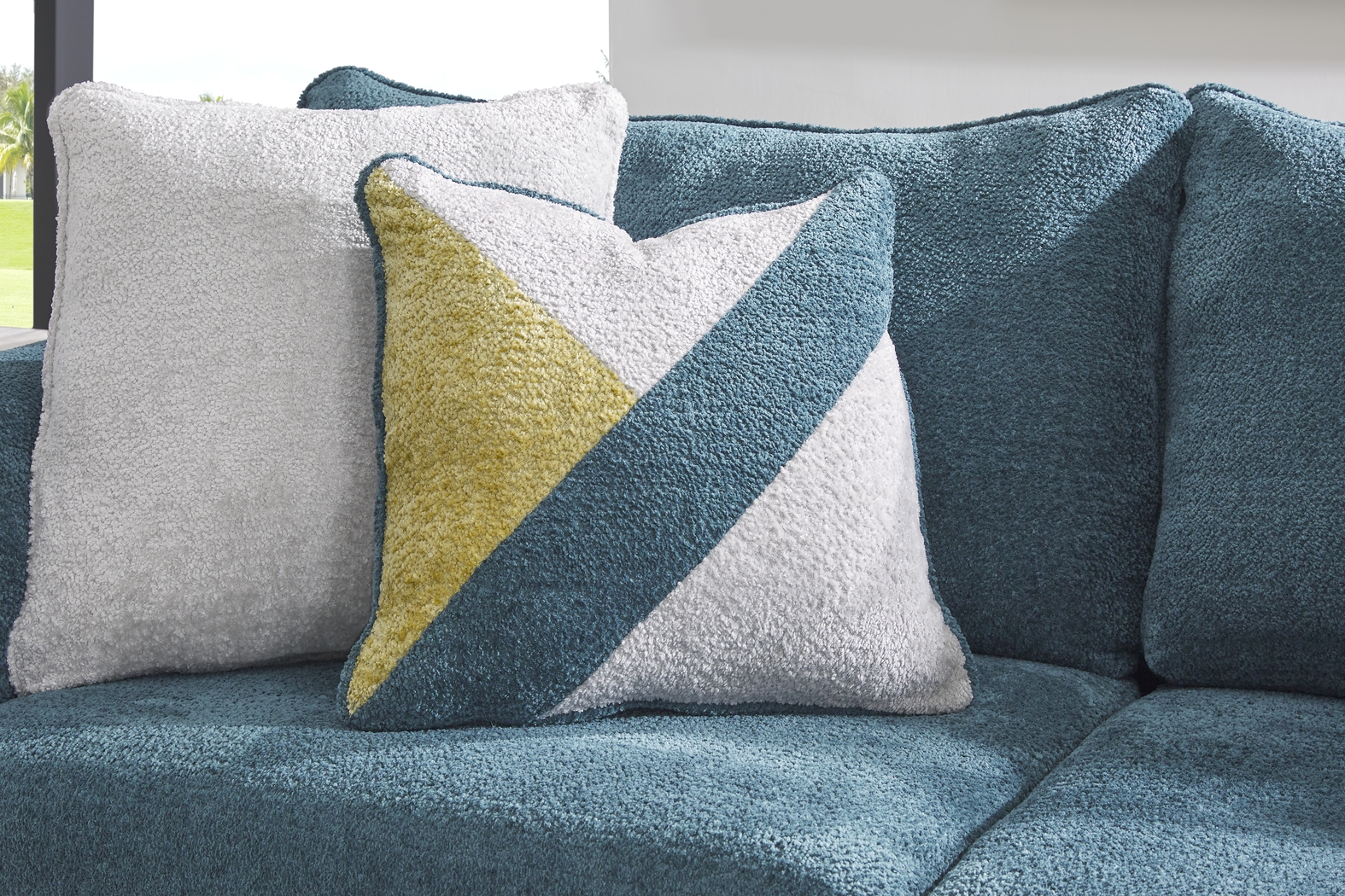 Perry Teal 5 Pc Sectional Living Room - Thumbnail - Image 6