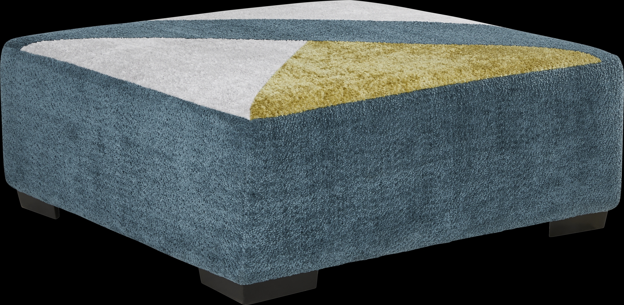 Perry Teal Pattern Cocktail Ottoman - Thumbnail - Image 1
