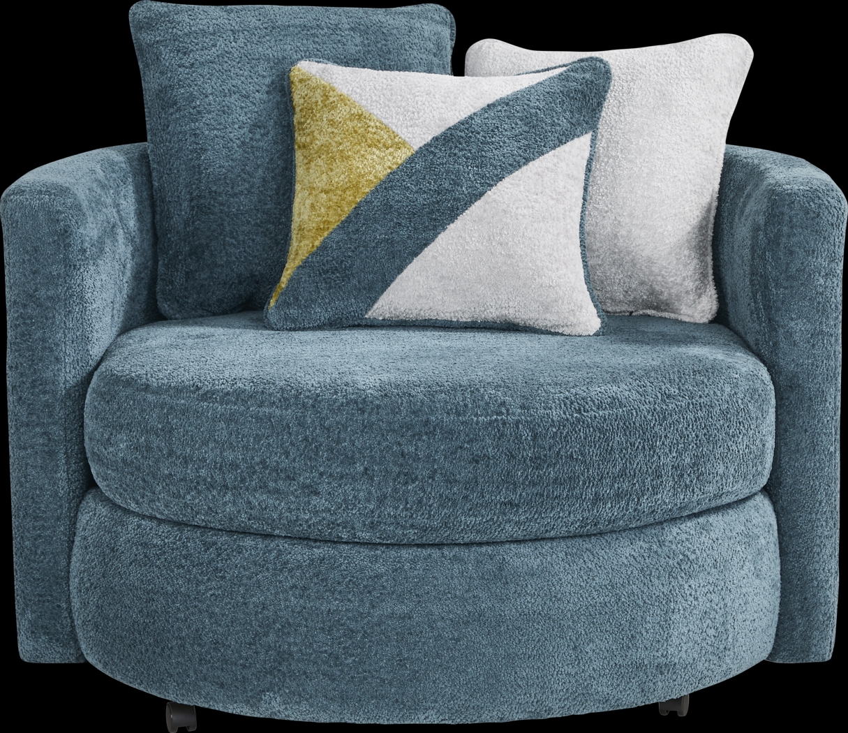 Perry Teal Swivel Chair - Thumbnail - Image 2