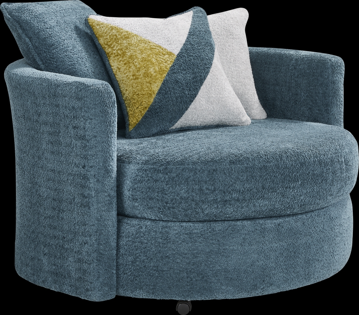 Perry Teal Swivel Chair - Thumbnail - Image 1