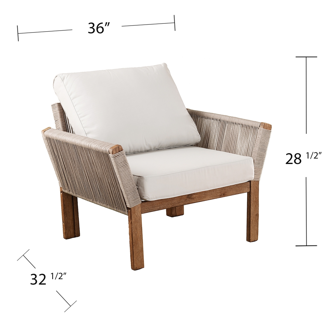 Pershington White Outdoor Accent Chair - Thumbnail - Image 6