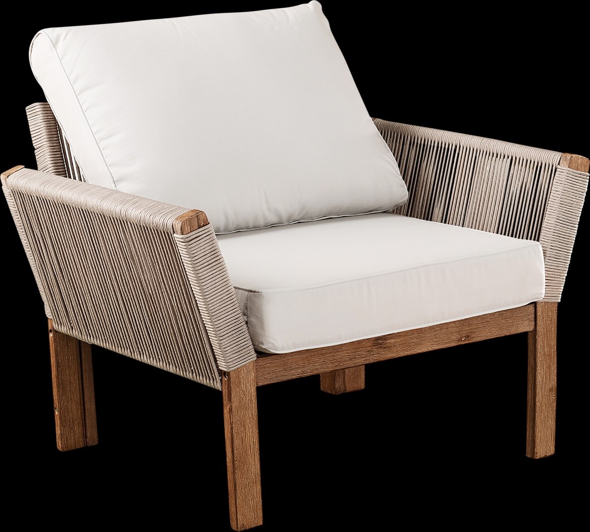 Pershington White Outdoor Accent Chair - Thumbnail - Image 1