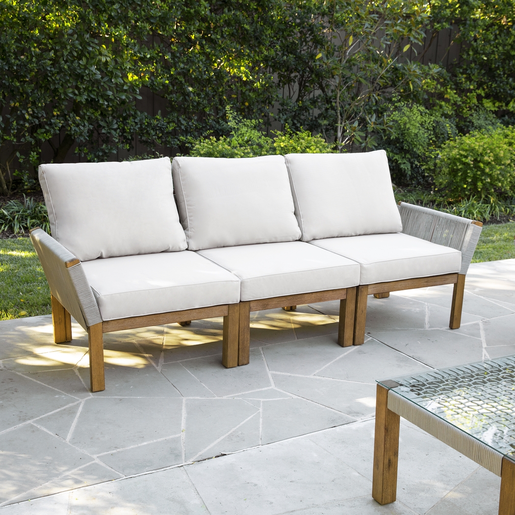 Pershington White Outdoor Sofa - Thumbnail - Image 2
