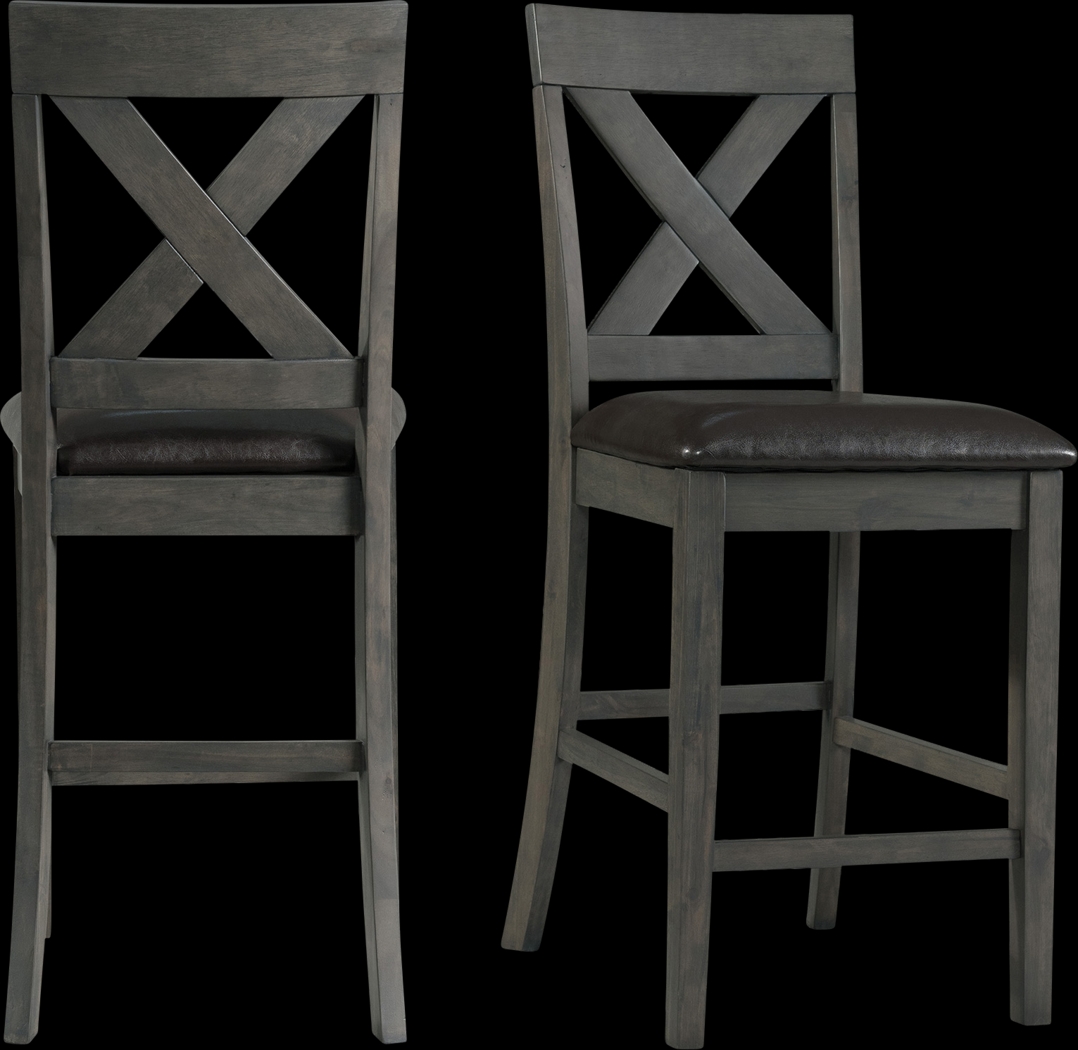 Petalbite Gray Counter Height Stool, Set of 2 - Thumbnail - Image 1