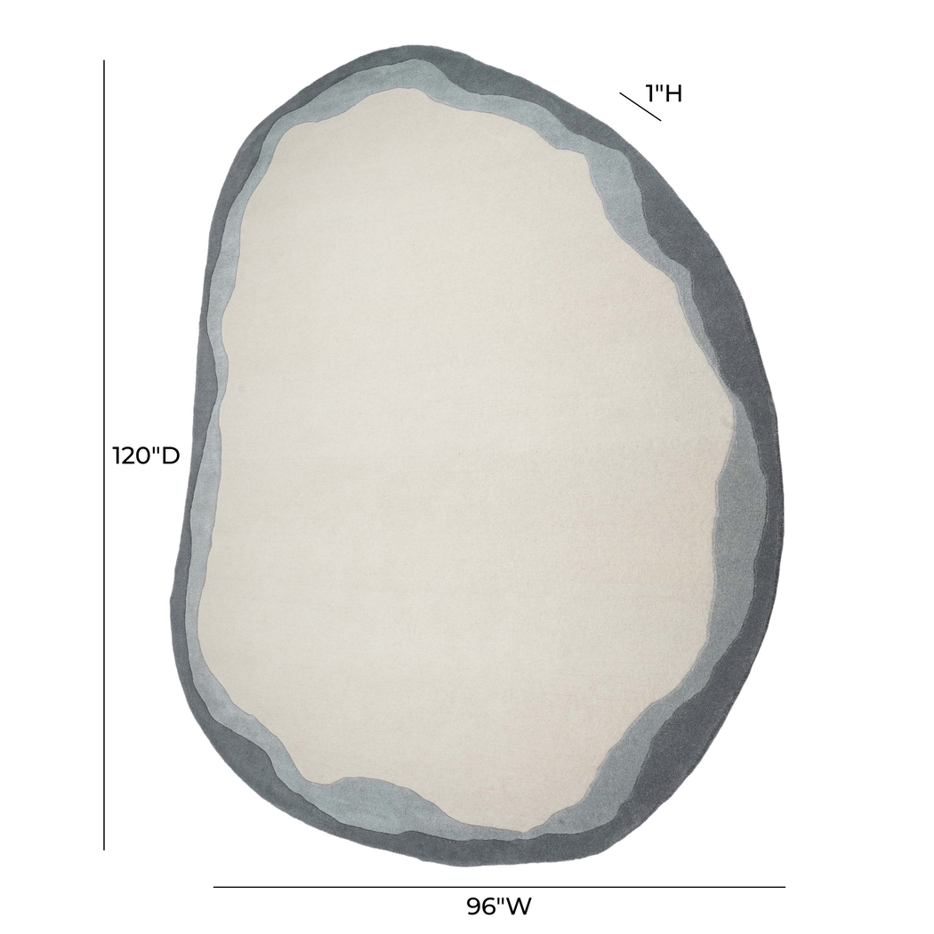 Petalshine Gray 8' x 10' Gray Oval Rug - Thumbnail - Image 3