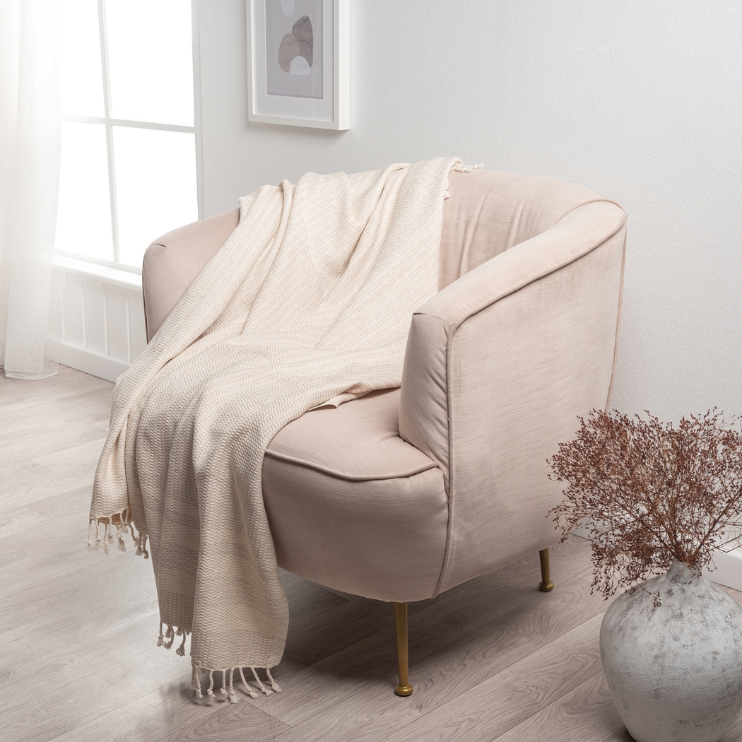 Petalwell Beige Throw Blanket - Thumbnail - Image 2