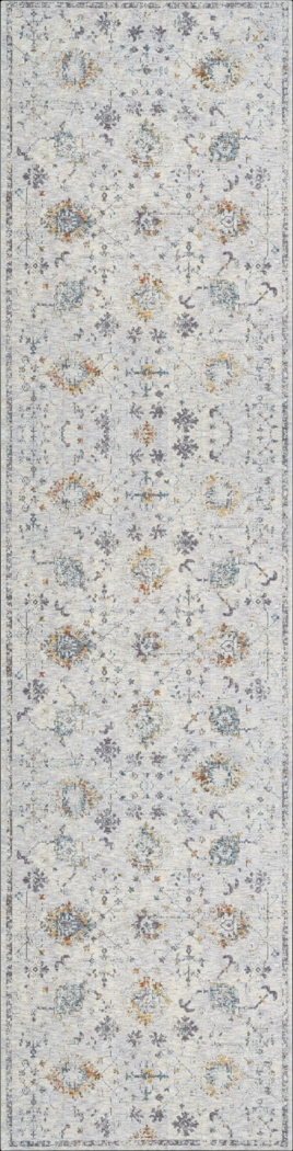 Petebora Gray/Multicolor 2'6 x 8' Runner Rug - Thumbnail - Image 2