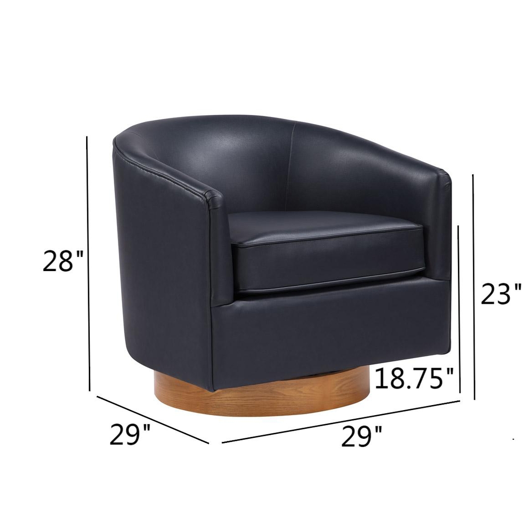 Petio Dark Blue Swivel Accent Chair - Thumbnail - Image 6