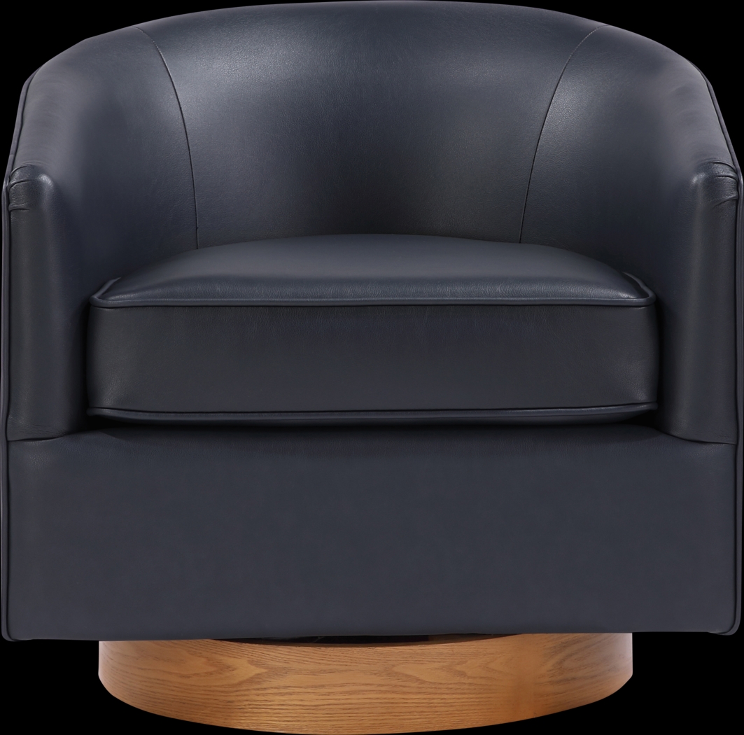 Petio Dark Blue Swivel Accent Chair - Thumbnail - Image 7