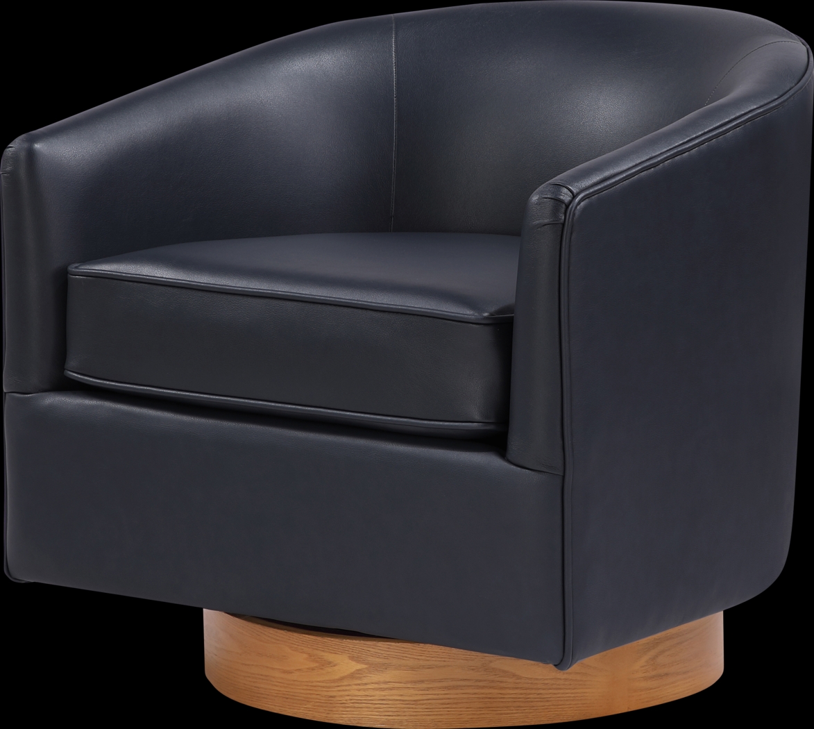 Petio Dark Blue Swivel Accent Chair - Thumbnail - Image 8